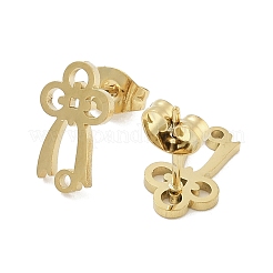 Bowknot Ion Plating(IP) 304 Stainless Steel Stud Earring Findings&nbsp;LS-STAS-I206-98G