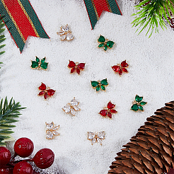 12Pcs 3 Colors KC Gold Plated Brass Pave Cubic Zirconia Pendants&nbsp;FIND-FH0010-21