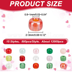 15 Colors Glass Seed Beads&nbsp;SEED-HY0001-15B
