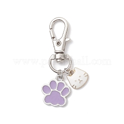 Paw Print & Cat Alloy Enamel Pendant Decorations&nbsp;HJEW-JM04119