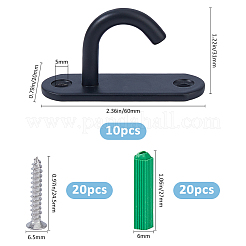 10Pcs Stainless Steel Heavy Duty Ceiling Hooks with Iron Screws and Plastic Anchors&nbsp;STAS-FH0002-54EB