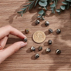 12Pcs 2 Colors Outdoor EDC Tool Brass Parachute Rope European Beads&nbsp;KK-NB0003-62