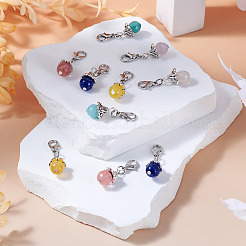 42Pcs 7 Style Gemstone Pendant Decorations&nbsp;HJEW-TA0001-20