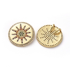 Brass Micro Pave Colorful Cubic Zirconia Pendants&nbsp;KK-I658-47G