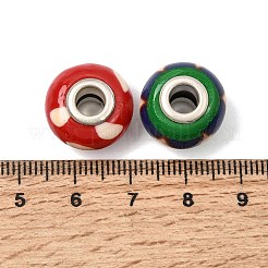 Handmade Polymer Clay Large Hole Rondelle European Beads&nbsp;LPDL-L003-01
