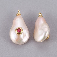 Natural Cultured Freshwater Pearl Pendants&nbsp;PEAR-F008-31G-06