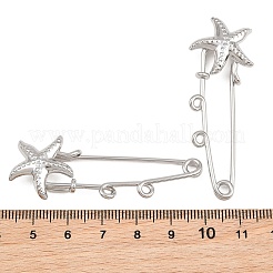 Starfish 304 Stainless Steel Safety Pins Brooch Findings&nbsp;SA-CBA098D-16I-P02