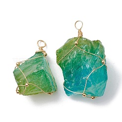 3Pcs Electroplated Raw Rough Natural Quartz Crystal Big Pendants&nbsp;PALLOY-JF02622