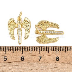 Brass Micro Pave Cubic Zirconia Pendants&nbsp;KK-A269-22G