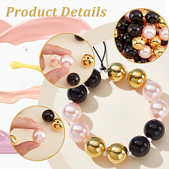 60Pcs 3 Colors Resin Imitation Pearl Beads&nbsp;RESI-PH0001-95
