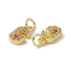 Real 18K Gold Plated Brass Micro Pave Clear Cubic Zirconia Charms&nbsp;KK-E068-VB452-G