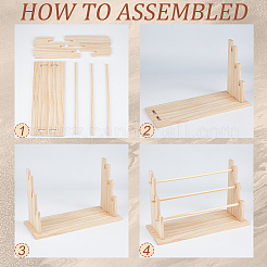 3-Tier Wood Bracelet Organizer Display Stands&nbsp;ODIS-WH0043-316