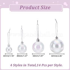 56Pcs 4 Styles PET Christmas Ball Pendant Decorations&nbsp;AJEW-HY0003-09B