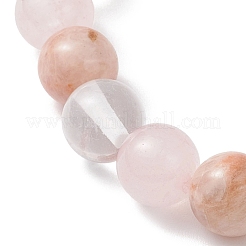 Natural Rose Quartz & Quartz Crystal & Sunstone Beads Stretch Bracelets for Women&nbsp;BJEW-TA00704-03