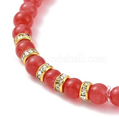Round Natural Malaysia Jade(Dyed) Bead Stretch Bracelets&nbsp;BJEW-JB09127