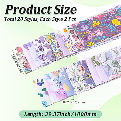 Flower Pattern Cotton Quilting Stripss Fabric&nbsp;DIY-WH20048-013A