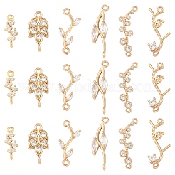 5Pcs Brass Micro Pave Cubic Zirconia Links Connectors&nbsp;KK-YW0003-30