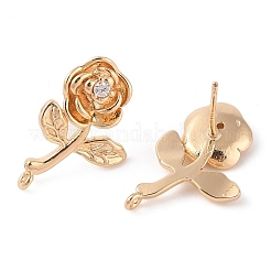 Brass Micro Pave Cubic Zirconia Studs Earrings Finding&nbsp;KK-N256-11G