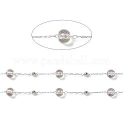 Glass Rondelle Beaded Chains&nbsp;CHS-B004-01P