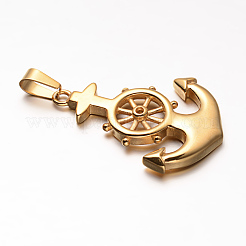 304 Stainless Steel Anchor Pendants&nbsp;STAS-M202-03G