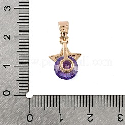 Brass Micro Pave Cubic Zirconia Pendants&nbsp;KK-E795-03KCG-01
