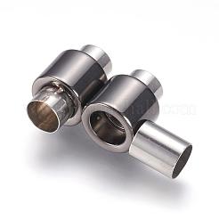 304 Stainless Steel Magnetic Clasps with Glue-in Ends&nbsp;STAS-F123-09B