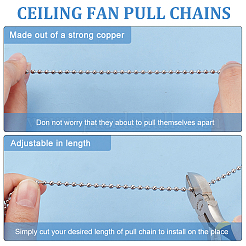 3Pcs Glass Ceiling Fan Pull Chain Extenders&nbsp;AJEW-BC00004