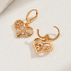 Fashionable Fringed Heart Tassel Brass Hoop Earrings&nbsp;IJ9645