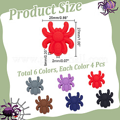 24Pcs 6 Colors Spider Food Grade Eco-Friendly Silicone Focal Beads&nbsp;SIL-AR0001-12