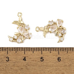 Brass Micro Pave Clear Cubic Zirconia Pendants&nbsp;LS-KK-L212-23G