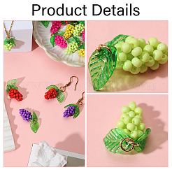 20Pcs 5 Styles Glass Seed Beaded Grape Pendants&nbsp;PALLOY-CA00022