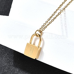 304 Stainless Steel Rolo Chain Pendant Necklaces&nbsp;NJEW-S444-01G-25