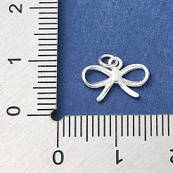 925 Sterling Silver Bowknot Charms with Jump Rings and 925 Stamp&nbsp;STER-R002-01S