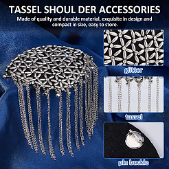 2Pcs Detachable Iron Tassel Epaulettes&nbsp;AJEW-FH0006-25P
