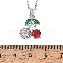 Brass & Cubic Zirconia Pendant Necklaces&nbsp;SA-CBA7E55-03P-02