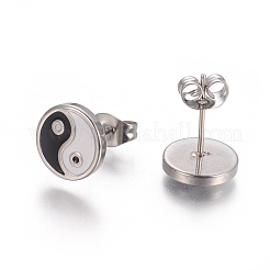 Feng Shui 304 Stainless Steel Stud Earrings&nbsp;EJEW-I235-16