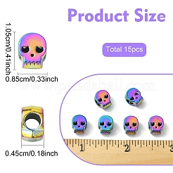 15Pcs Rack Plating Alloy European Beads&nbsp;FIND-YW0008-26