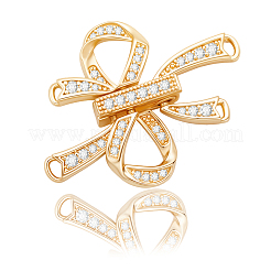 8Pcs Brass Micro Pave Clear Cubic Zirconia Fold Over Clasps&nbsp;KK-BBC0018-57