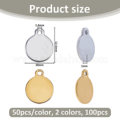 100Pcs 2 Colors Stainless Steel Charms&nbsp;STAS-FH0002-52