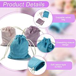 20Pcs 4 Colors Velvet Jewelry Drawstring Storage Pouches&nbsp;FB-FSEC6E-01