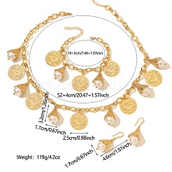 Alloy & Plastic Imitation Pearl Pendant Necklaces & Dangle Earrings & Charm Bracelets&nbsp;FS-WGCD7FF-01
