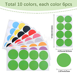 60Pcs 10 Colors PVC Self Adhesive Stickers&nbsp;AJEW-SP0002-45