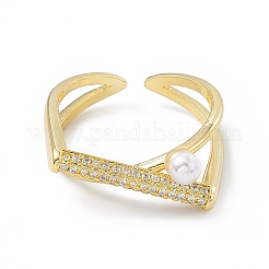 Rack Plating Eco-Friendly Brass Micro Pave Clear Cubic Zirconia Rings&nbsp;RJEW-B025-02G