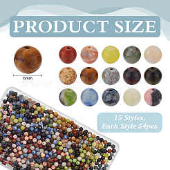 810Pcs 15 Styles Natural Mixed Gemstone Beads Sets&nbsp;G-ME0001-10