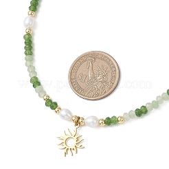 Dyed Natural Malaysia Jade & Natural Cultured Freshwater Pearl Bead Bracelets & Necklaces Sets&nbsp;SJEW-JS01373-02