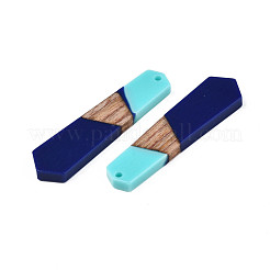 Opaque Resin & Walnut Wood Pendants&nbsp;RESI-T009-03-C04