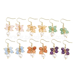 6 Pairs Natural Gemstone Dangle Earrings&nbsp;EJEW-JE06622