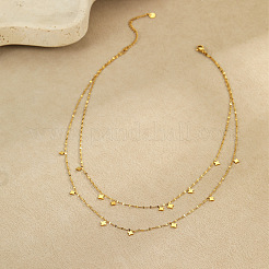 304 Stainless Steel Star Tassel Double Layer Necklaces for Women&nbsp;WG45CA4-01