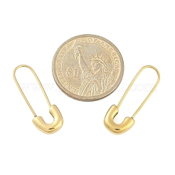 304 Stainless Steel Safety Pin Charm Huggie Hoop Earrings for Women Ion Plating(IP)&nbsp;EJEW-C096-41G