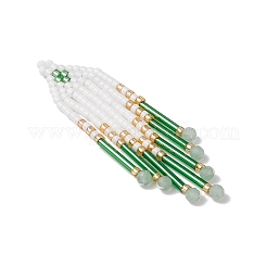 4Pcs 4 Colors Glass Seed Beaded Tassels Pendants&nbsp;PALLOY-MZ00655